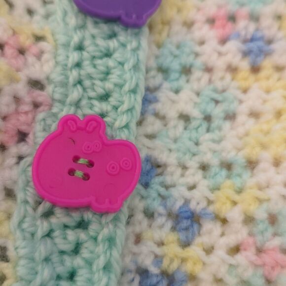 Pastel‎ Rainbow infant handknitted romper with matching mittens and booti… - Picture 3 of 5